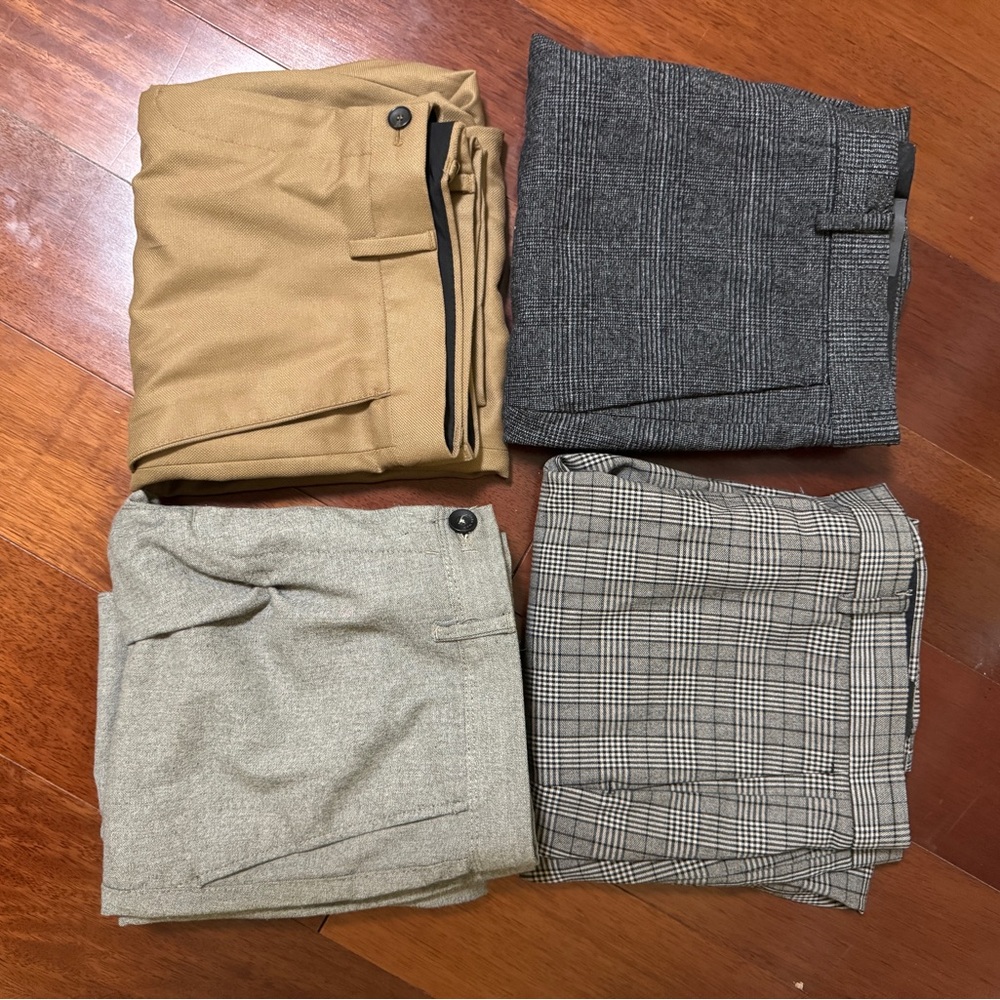 Men's Classic Pants Set - Tan, Gray, and Black